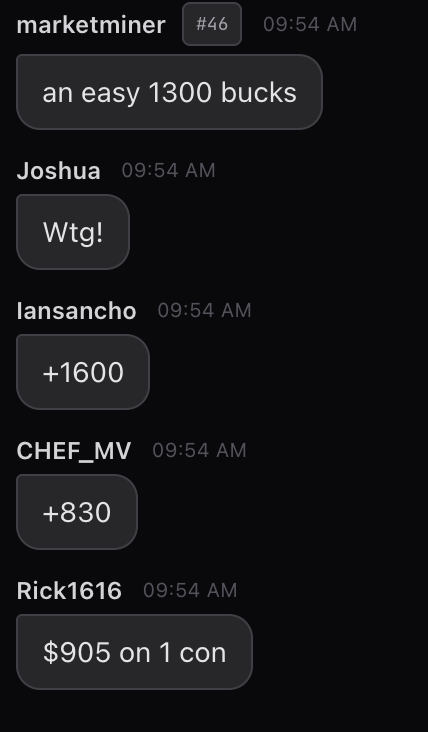 Original member chat screenshot: marketminer, Joshua, Iansancho, CHEF_MV and Rick1616 · February 17, 2026