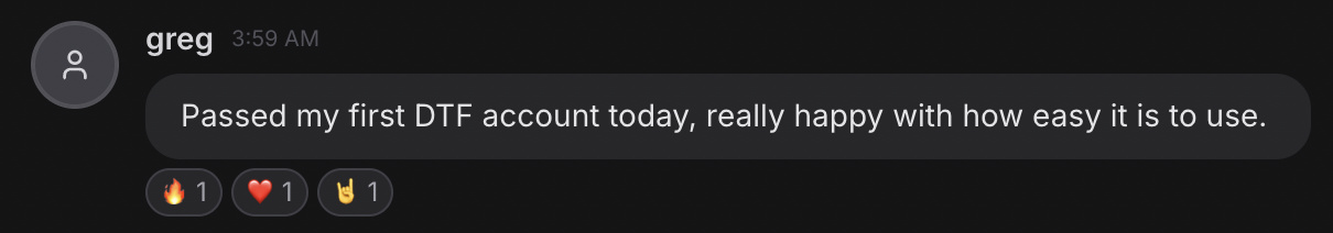 Greg on passing a first DTF account